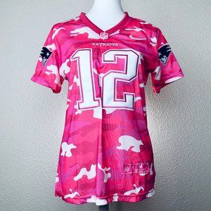 Nike Pink Camo NSF Patriots Tom Brady Jersey
